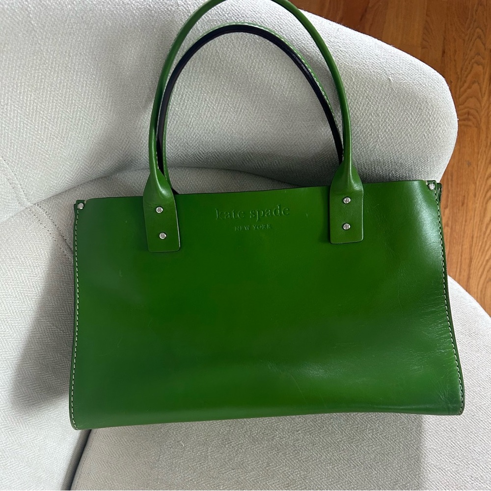 kate spade Green Leather Double-Handle Tote